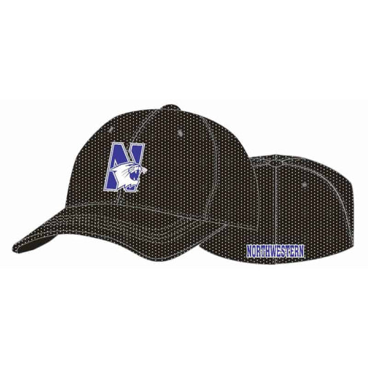 Northwestern Wildcats Black Flexfit Mesh Hat