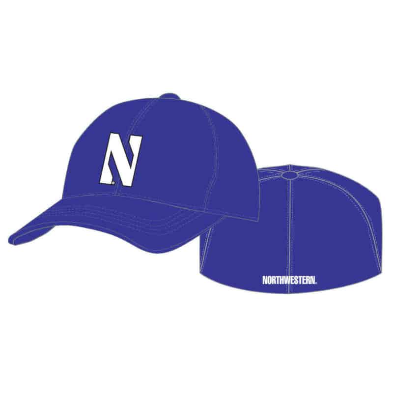 Northwestern Wildcats Purple Flexfit Hat with Stylized N Design
