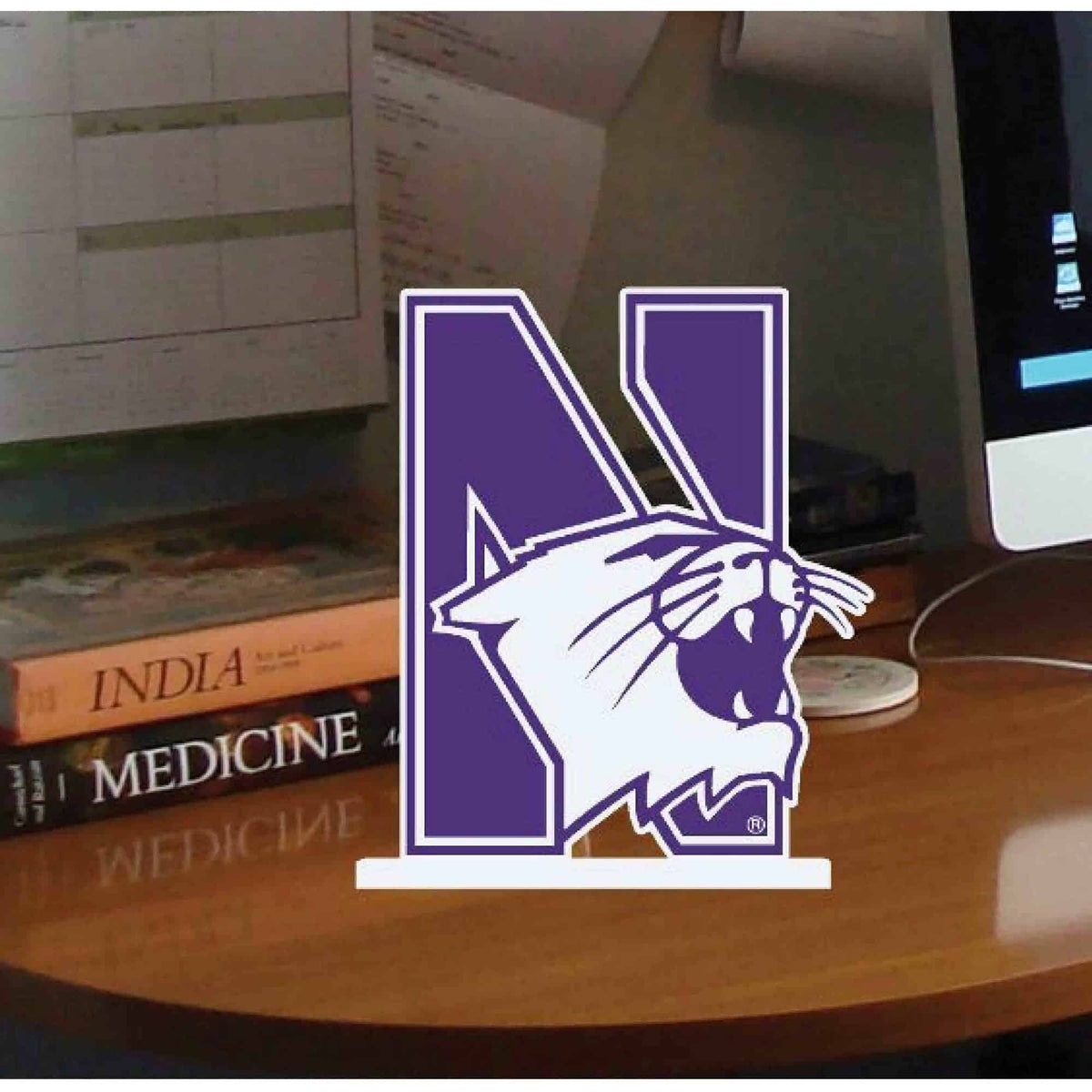 Northwestern University Wildcats Stand Up Laser Multicolor N-Cat Design