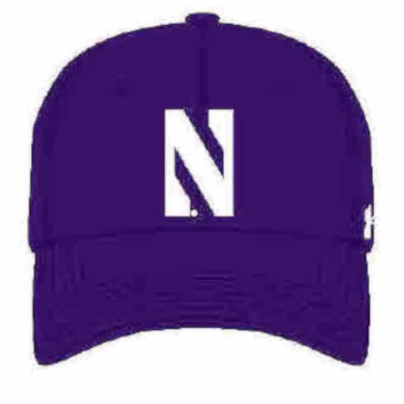 Northwestern University Wildcats Under Armour Purple Adjustable Velcro-back Hat with Stylized N Design