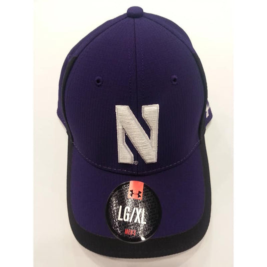 Northwestern Wildcats Under Armour Purple/Black Flex-Fit Hat with Stylized N Design