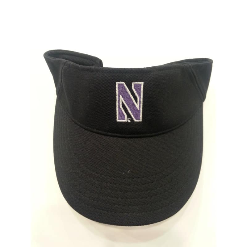Northwestern University Wildcats Under Armour Black Visor with Stylized N Design