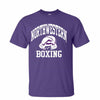 Northwestern University Wildcats Purple Short Sleeve Tee Shirt with Boxing Design
