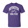 Northwestern University Wildcats Purple Short Sleeve Tee Shirt with Music Design