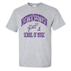 Northwestern University Wildcats Grey Short Sleeve Tee Shirt with Music Design