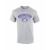 Northwestern University Wildcats Grey Short Sleeve Tee Shirt with Football Design