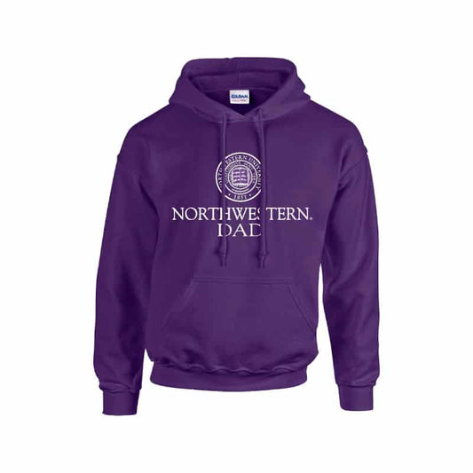 Northwestern University Wildcats Purple Hooded Sweatshirt With Dad Design