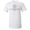 Northwestern University Wildcats White Short Sleeve Tee Shirt with Dad Design NW2969