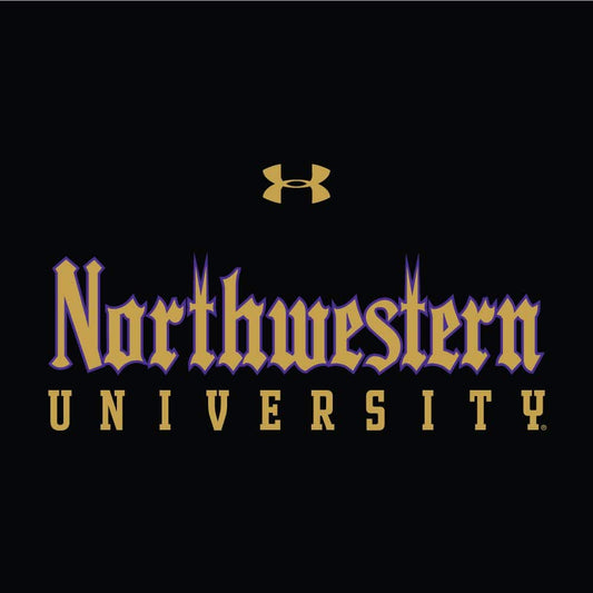 Northwestern University Wildcats Men’s Under Armour Tactical Tech™ Black Hooded Sweatshirt with Northwestern University Gothic Design
