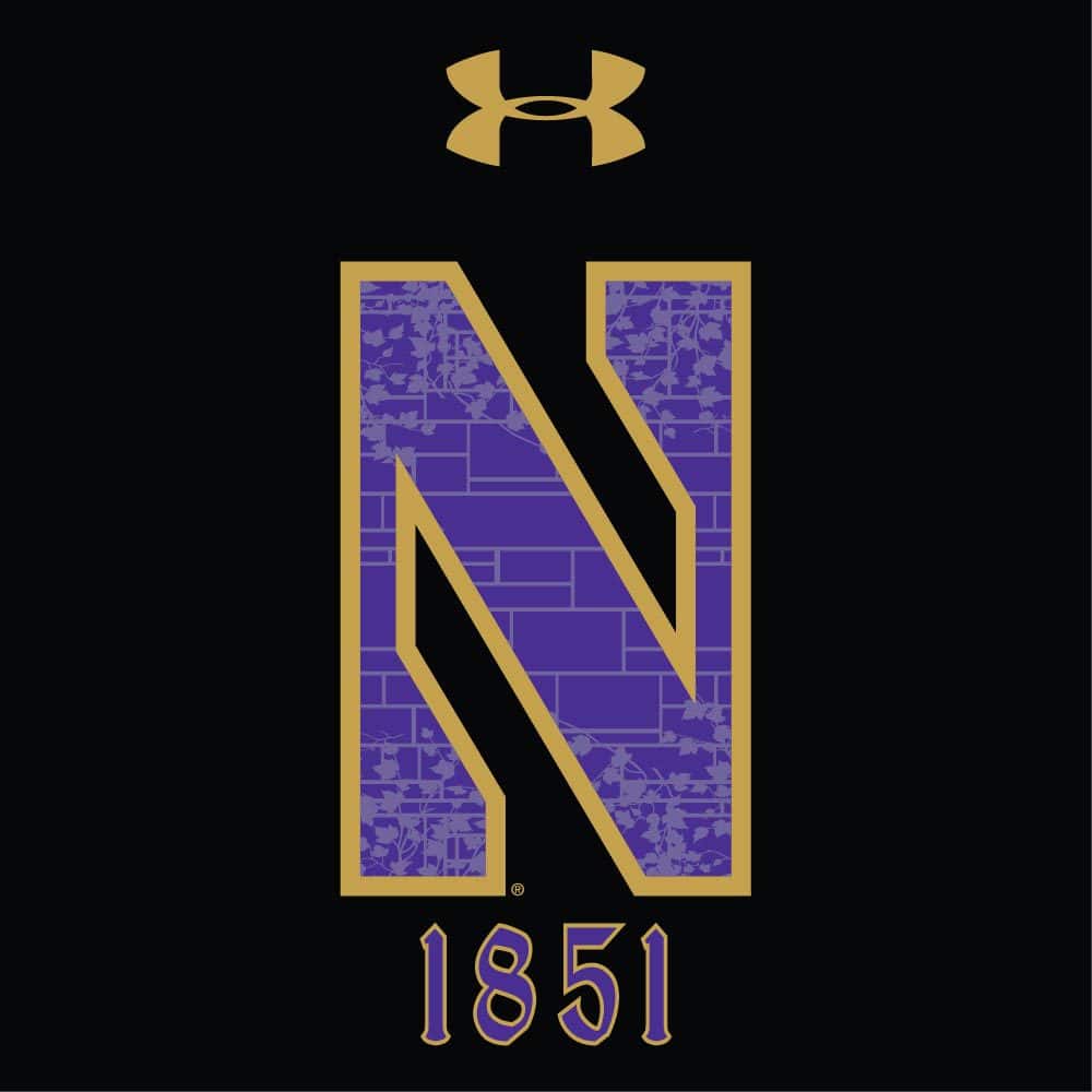 Northwestern University Wildcats Men’s Under Armour Tactical Tech™ Black Hooded Sweatshirt with Stylized N Gothic Design