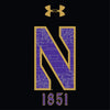 Northwestern University Wildcats Men’s Under Armour Tactical Tech™ Black Hooded Sweatshirt with Stylized N Gothic Design