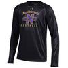 Northwestern University Wildcats Youth Under Armour Tactical Tech™ Black Long Sleeve T-Shirt with Northwestern Football &amp; Stylized N Gothic Design