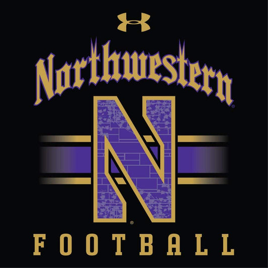 Northwestern University Wildcats Men’s Under Armour Tactical Tech™ Black Hooded Sweatshirt with Northwestern University & Stylized N Gothic Design