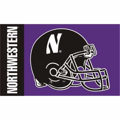 Northwestern University Wildcats 3'X5' Purple Flag with Northwestern Helmet Design