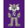 Northwestern University Wildcats 30"X40" Purple Banner Flag with Willie The Wildcat Design