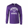 Northwestern University Wildcats Purple Long Sleeve Tee Shirt with Baseball Design