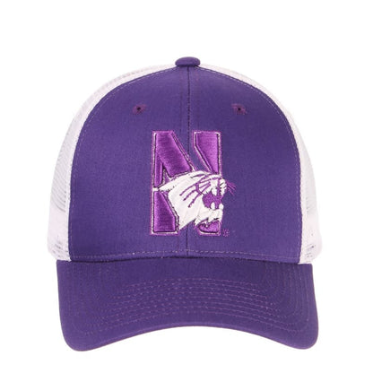 Northwestern University Wildcats Zephyr Constructed Adjustable Purple/White Trucker Mesh Hat with N-Cat Design