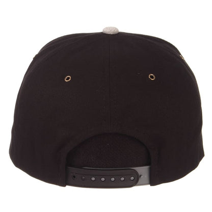Northwestern University Wildcats Zephyr Constructed Adjustable Black/Grey Flat Brim Snapback Hat with Tonal N-cat Design
