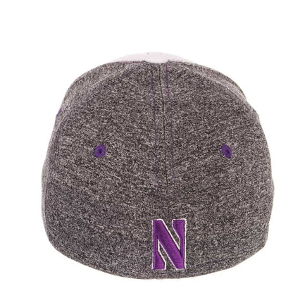Northwestern University Wildcats Zephyr Constructed Flex Fit White/Charcoal Hat with Stylized N Design