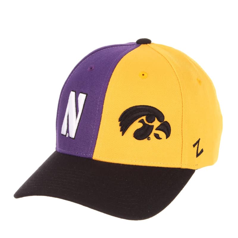 Northwestern University Wildcats House Divided Hat with Iowa Hawkeyes