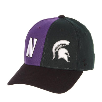 Northwestern University Wildcats House Divided Hat with Michigan State Spartans