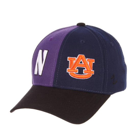 Northwestern University Wildcats House Divided Hat with Auburn Tigers