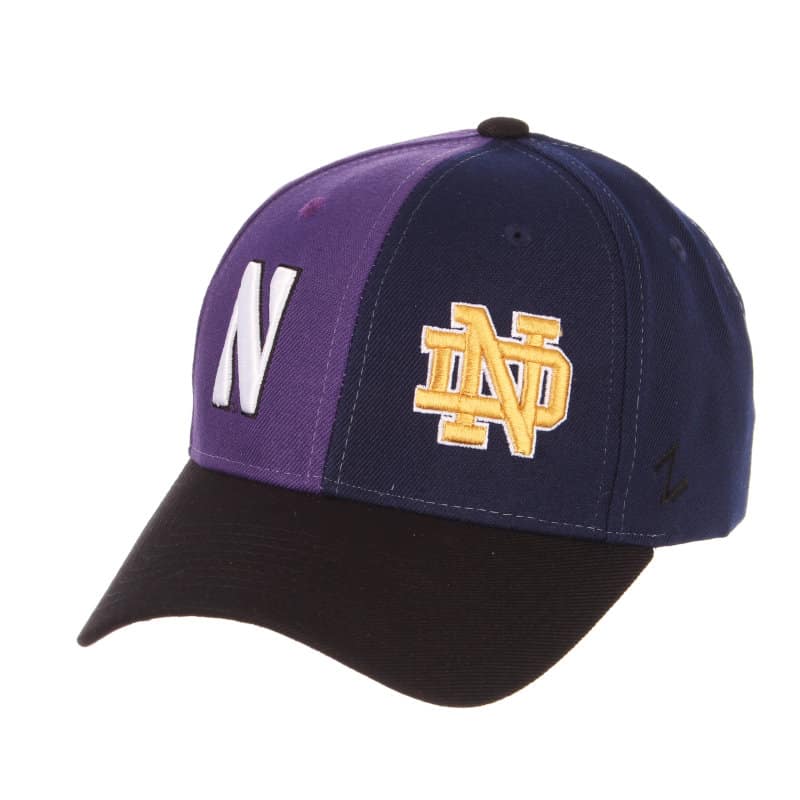 Northwestern University Wildcats House Divided Hat with Notre Dame Fighting Irish