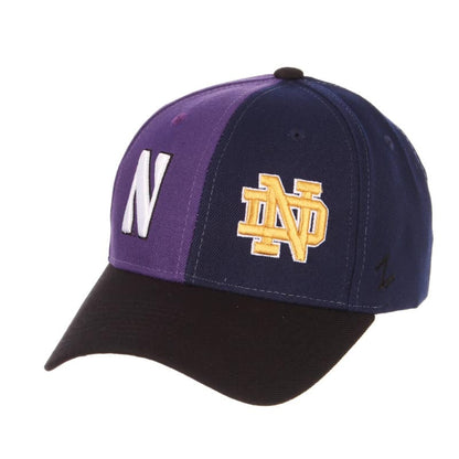 Northwestern University Wildcats House Divided Hat with Notre Dame Fighting Irish