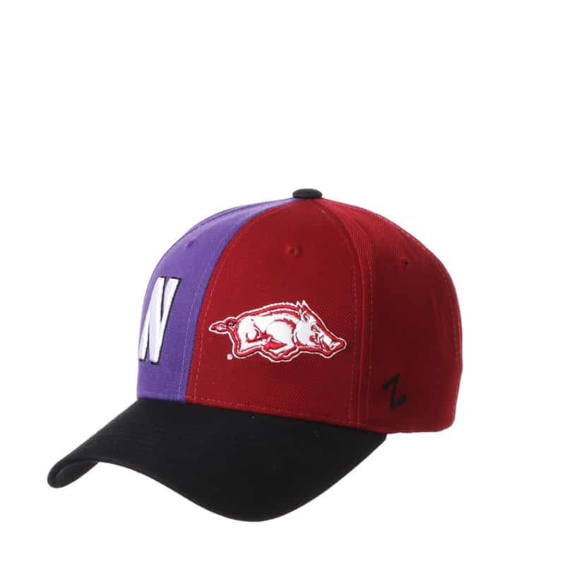 Northwestern University Wildcats House Divided Hat with Arkansas Razorbacks