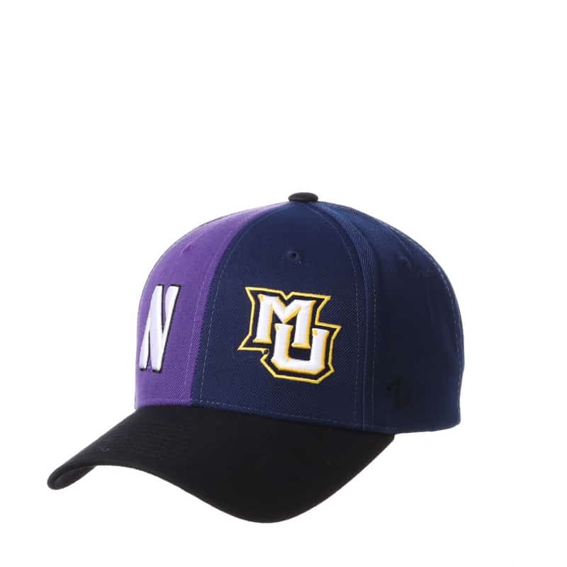 Northwestern University Wildcats House Divided Hat with Marquette Golden Eagles