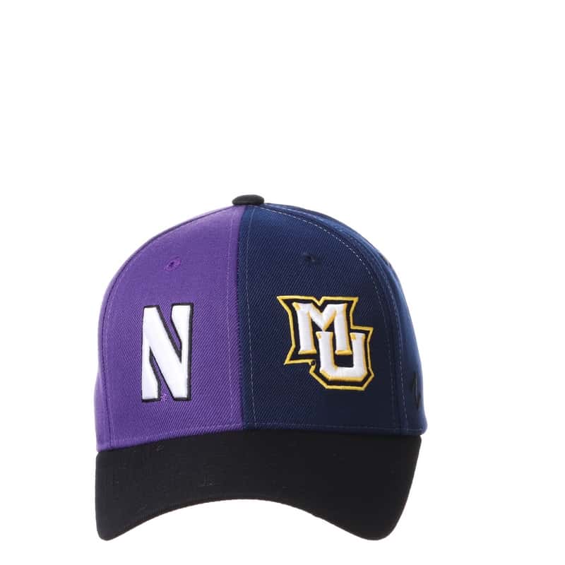 Northwestern University Wildcats House Divided Hat with Marquette Golden Eagles-5