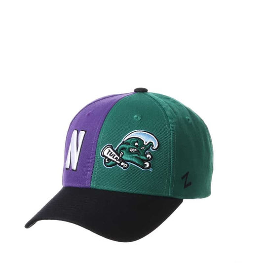 Northwestern University Wildcats House Divided Hat with Tulane Green Wave