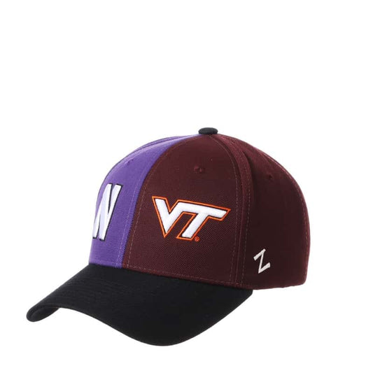 Northwestern University Wildcats House Divided Hat with Virginia Tech Hokies