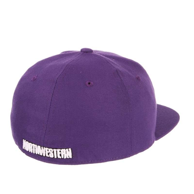 Northwestern Wildcats Zephyr Purple Fitted Hat with Stylized N-Cat Design
