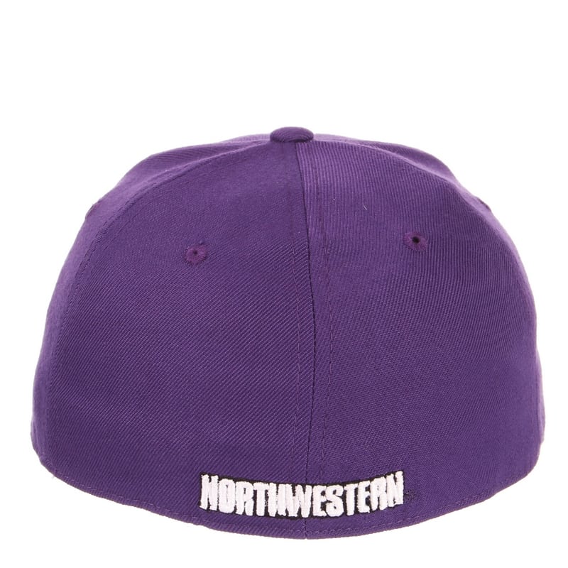 Northwestern Wildcats Zephyr Purple Fitted Hat with Stylized N-Cat Design