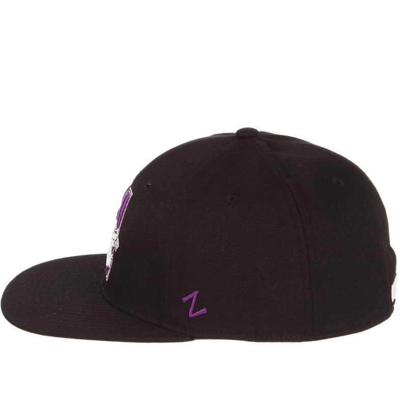 Northwestern University Wildcats Zephyr Black Fitted Hat with Stylized N-Cat Design