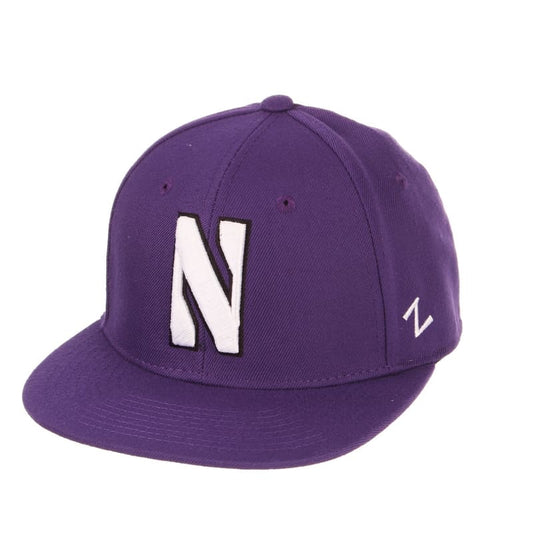 Northwestern Wildcats Zephyr Purple Fitted Hat with Stylized N Design