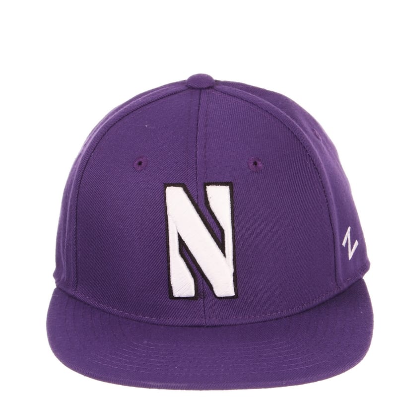 Northwestern University Wildcats Zephyr Purple Fitted Hat with Stylized N Design