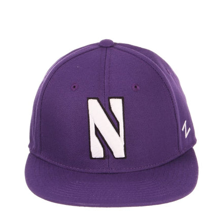 Northwestern University Wildcats Zephyr Purple Fitted Hat with Stylized N Design