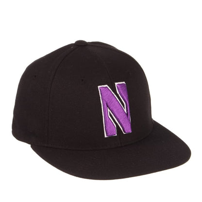 Northwestern University Wildcats Zephyr Black Fitted Hat with Stylized N Design