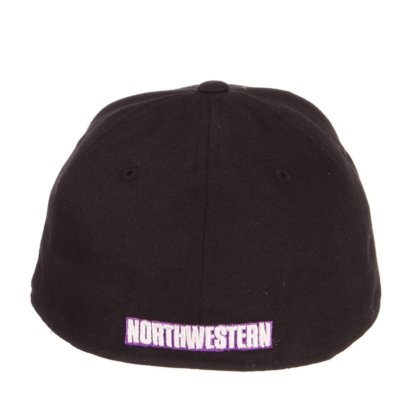 Northwestern University Wildcats Zephyr Black Fitted Hat with Stylized N Design