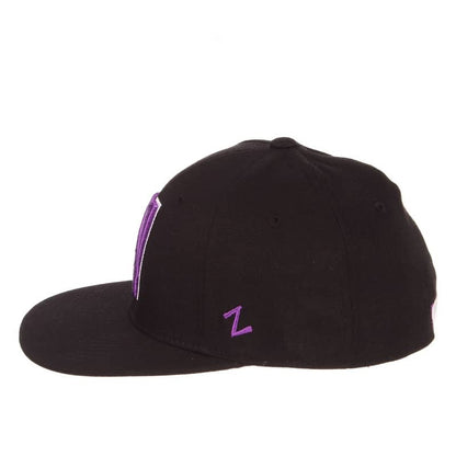 Northwestern Wildcats Zephyr Black Fitted Hat with Stylized N Design