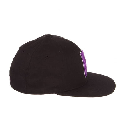 Northwestern University Wildcats Zephyr Black Fitted Hat with Stylized N Design