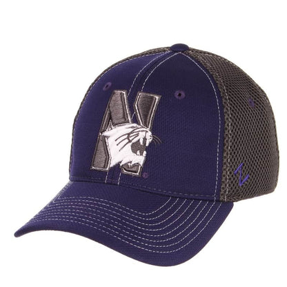 Northwestern Wildcats Zephyr Constructed Flex Fit Purple/Charcoal Hat with Tonal N-Cat Design