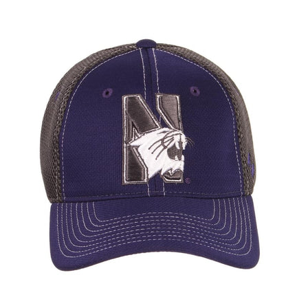 Northwestern University Wildcats Zephyr Constructed Flex Fit Purple/Charcoal Hat with Tonal N-Cat Design