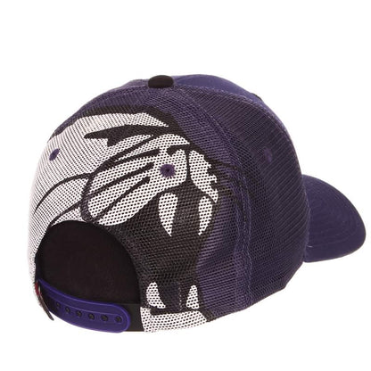 Northwestern University Wildcats Zephyr Constructed Adjustable Purple/Purple Trucker Mesh Hat with Stylized N Design