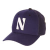 Northwestern Wildcats Zephyr Constructed Adjustable Purple/Purple Trucker Mesh Hat with Stylized N Design