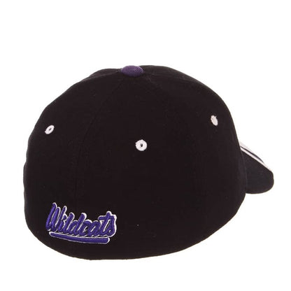 Northwestern University Wildcats Zephyr Constructed Flex Fit Black Hat with Stylized N Design with Embroidered Visor