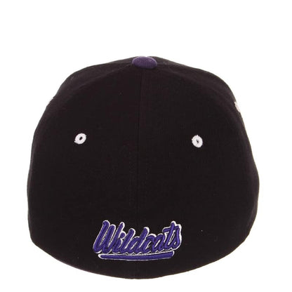 Northwestern University Wildcats Zephyr Constructed Flex Fit Black Hat with Stylized N Design with Embroidered Visor