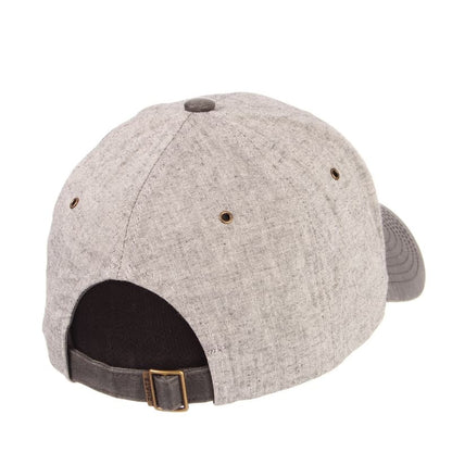 Northwestern University Wildcats Zephyr Constructed Adjustable Grey Cotton Hat with Synthetic Leather Visor And Stylized N Applique Design